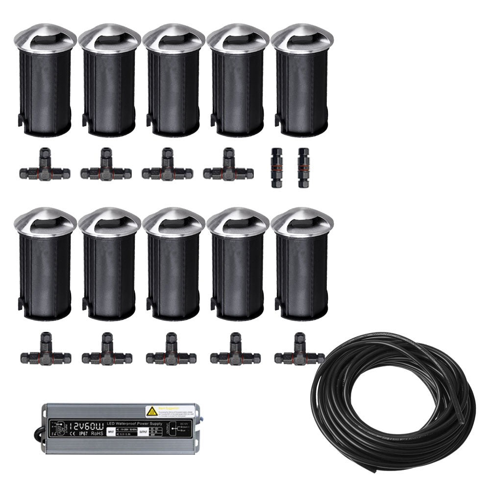 10x LED tuinpad spot - 12V - 3 kanten - 41mm - complete set 10x LED tuinpad spot - 12V - 3 kanten - 41mm - complete set